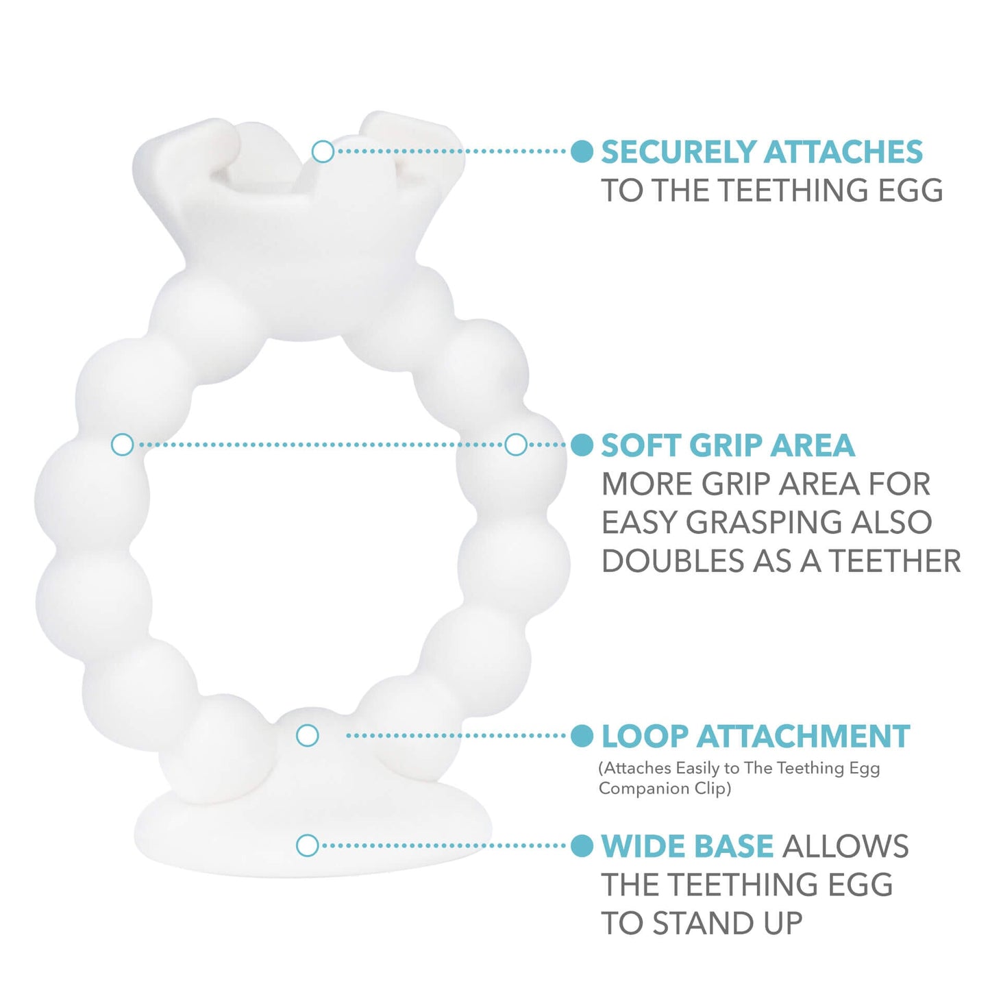 The Grippie Ring Grippie Ring White The Teething Egg