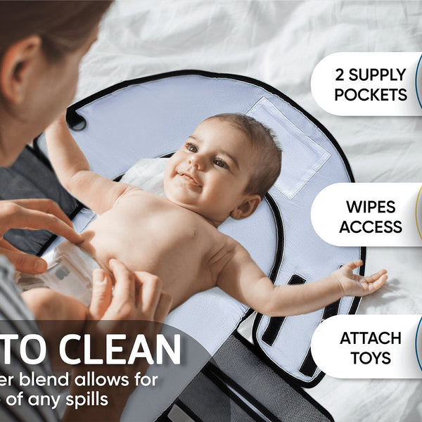 The Portable Diaper Changing Pad with Clean Hands Barrier The Teething Egg