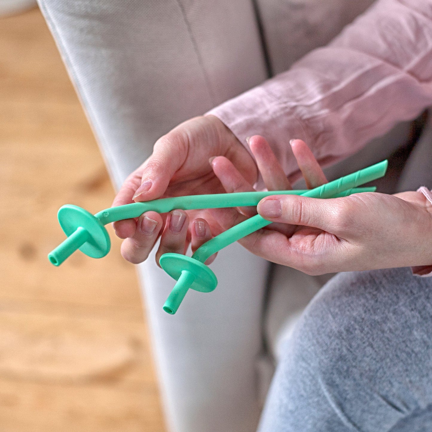 BabieStraws (Set of 2) Flexible Straws with Choke Guard BabieStraw The Teething Egg