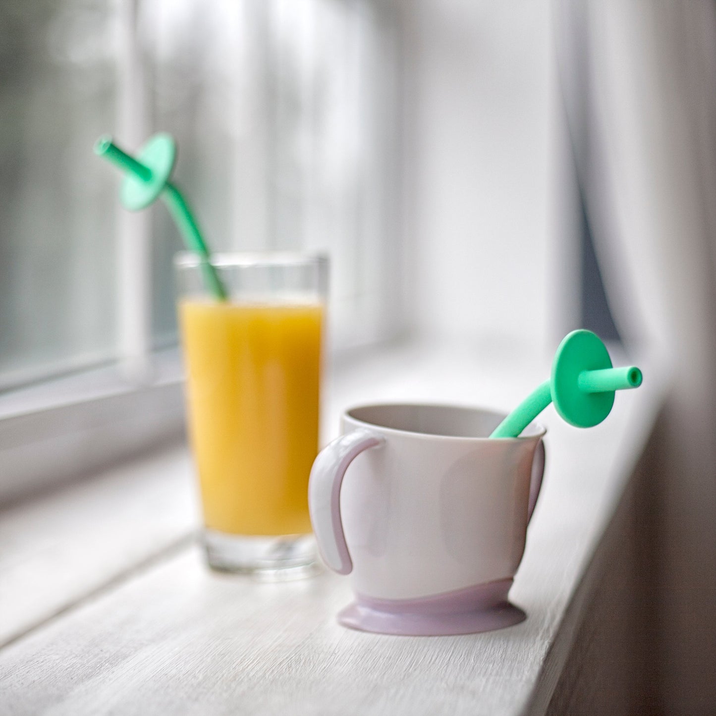 BabieStraws (Set of 2) Flexible Straws with Choke Guard BabieStraw The Teething Egg
