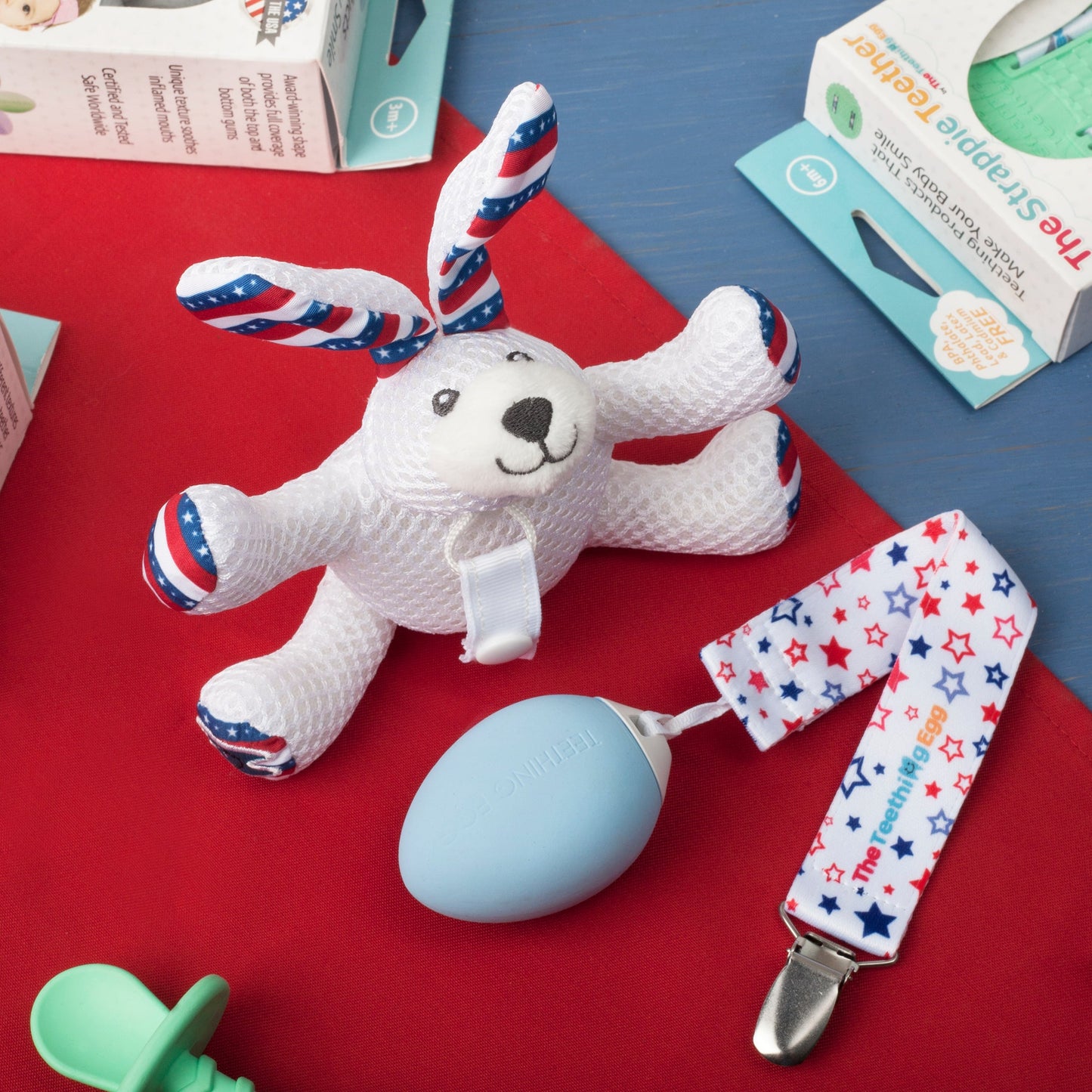 Liberty Bunny Teething Pal Attachment for Egg and Molar Magician Teething Pal- Liberty Bunny The Teething Egg