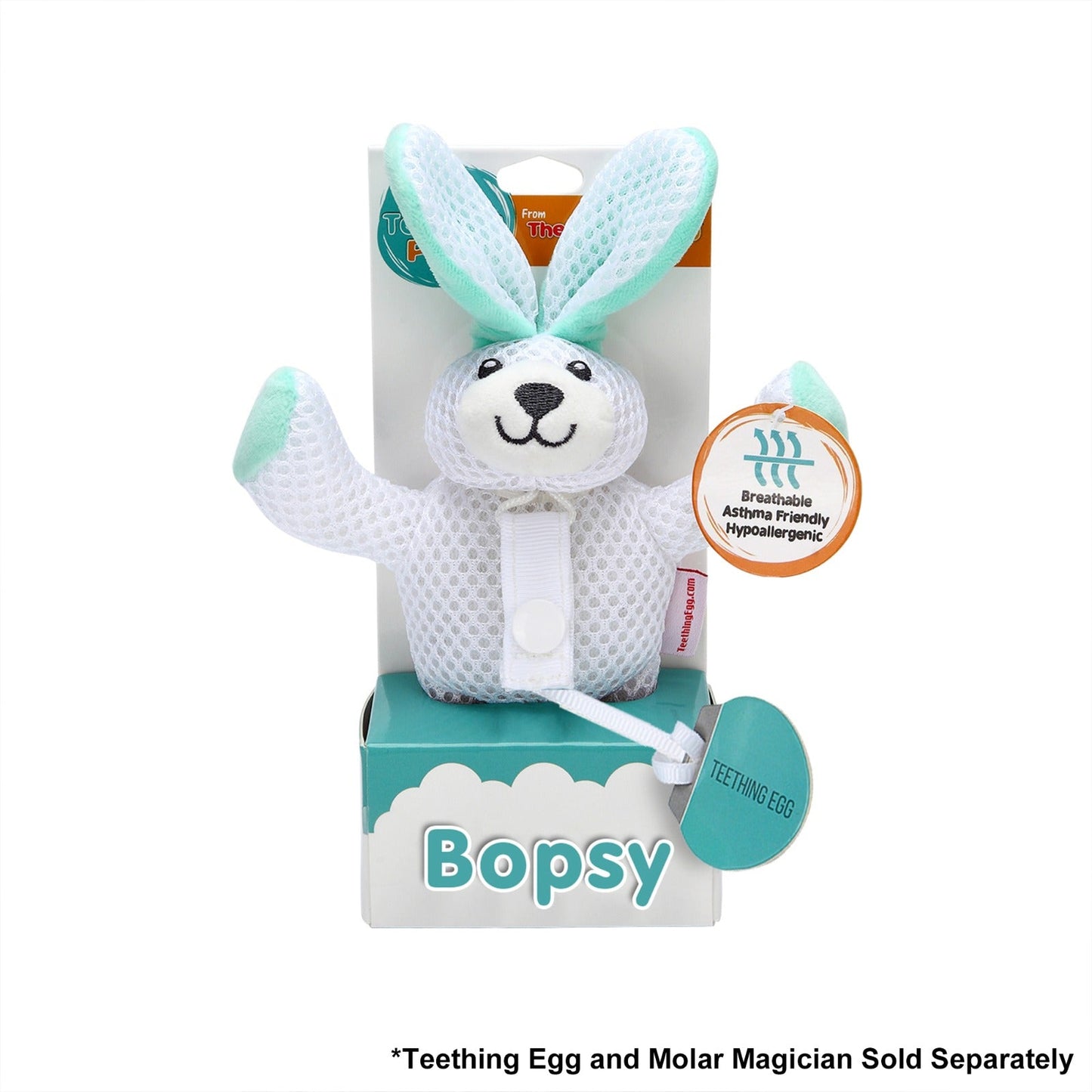 Bopsy Mint Bunny Teething Pal Attachment for Egg and Molar Magician Teething Pal- Bopsy Mint Bunny The Teething Egg