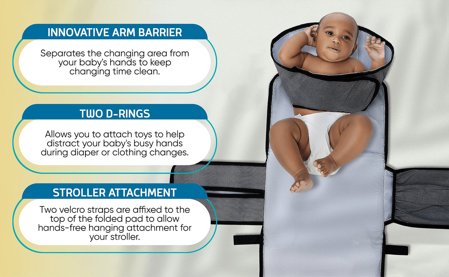 The Portable Diaper Changing Pad with Clean Hands Barrier The Teething Egg 