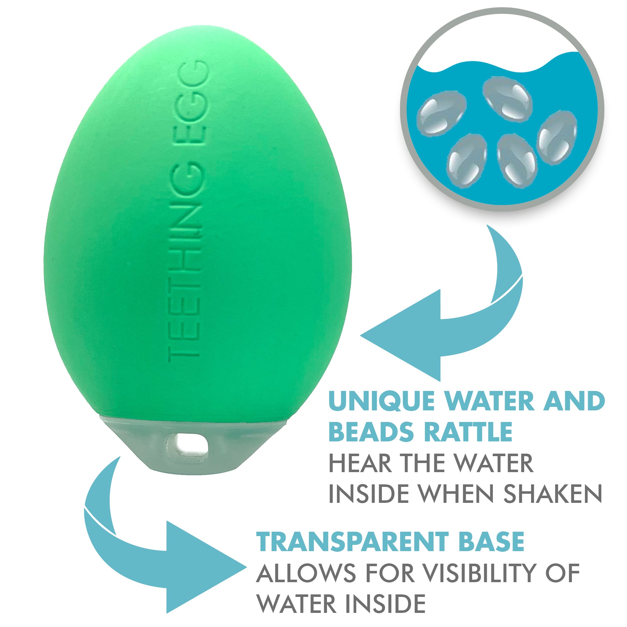 The Aqua Teething Egg - With Water Inside The Teething Egg The Aqua Teething Egg - With Water Inside The Teething Egg