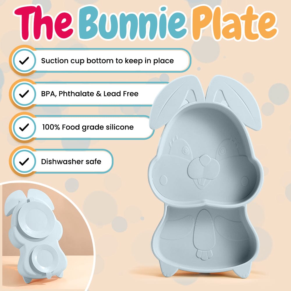 BunniePlate Toddler Training Plate- Blue BunnieCup The Teething Egg 