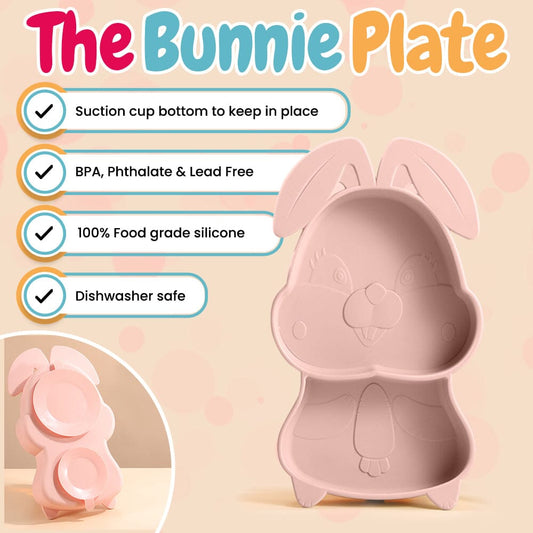BunniePlate Toddler Training Plate- Pink BunnieCup The Teething Egg 