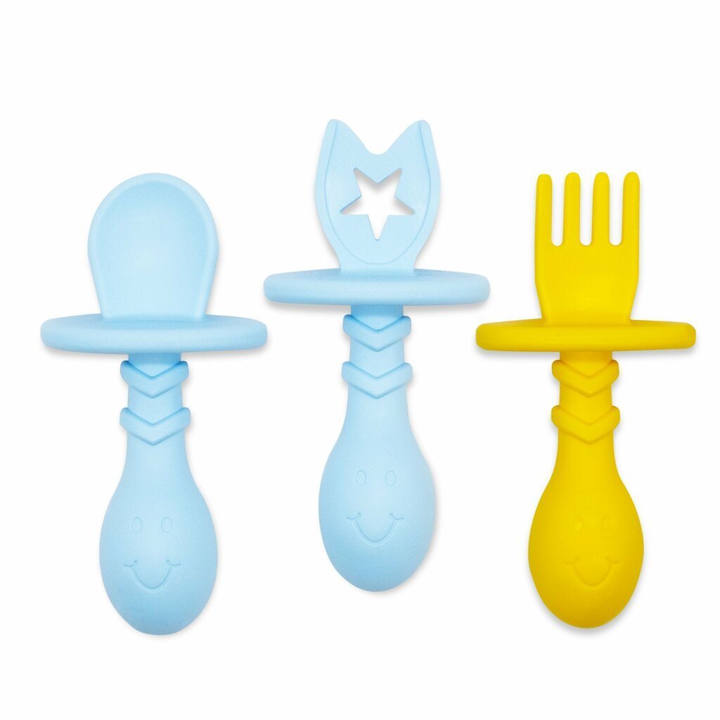 Baby Spoon And Fork, PP TPE Self Feeding Spoons For Above 4 Months Old Spoon,Fork  